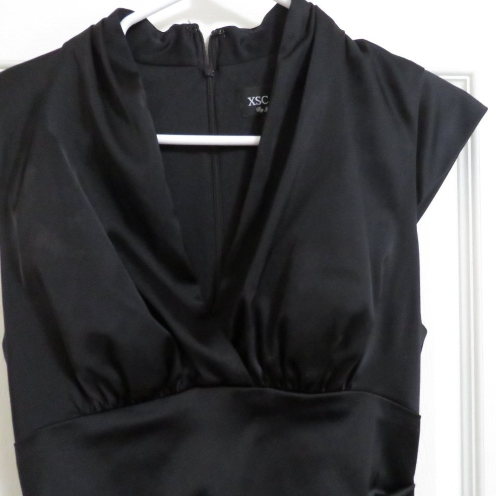 Xscape By Joanna Chen Black Ruched Cocktail Dress View 2